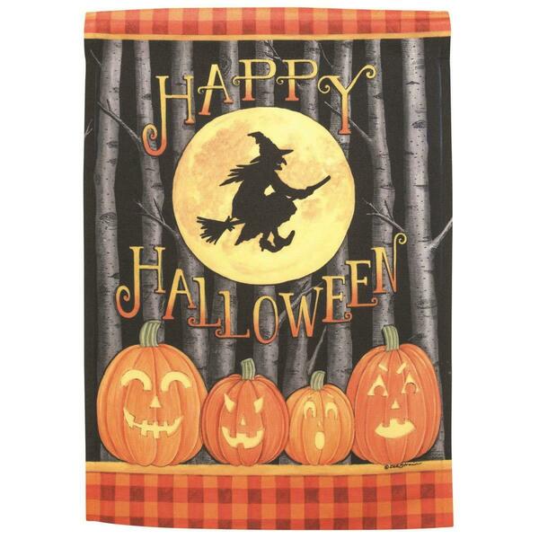 Recinto 13 x 18 in. Witch Happy Halloween Print Garden Flag RE3459503